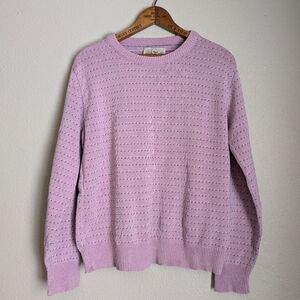 ALPS Women's Vintage Sweater Pink Purple Cewneck Dotted Size Large - Runs Small